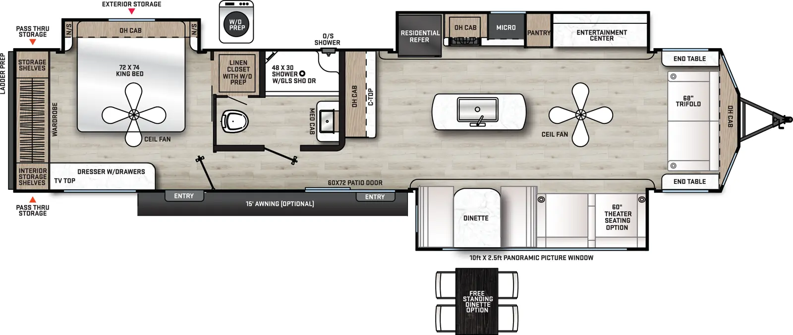 Catalina Destination Series 39MKTS Floorplan
